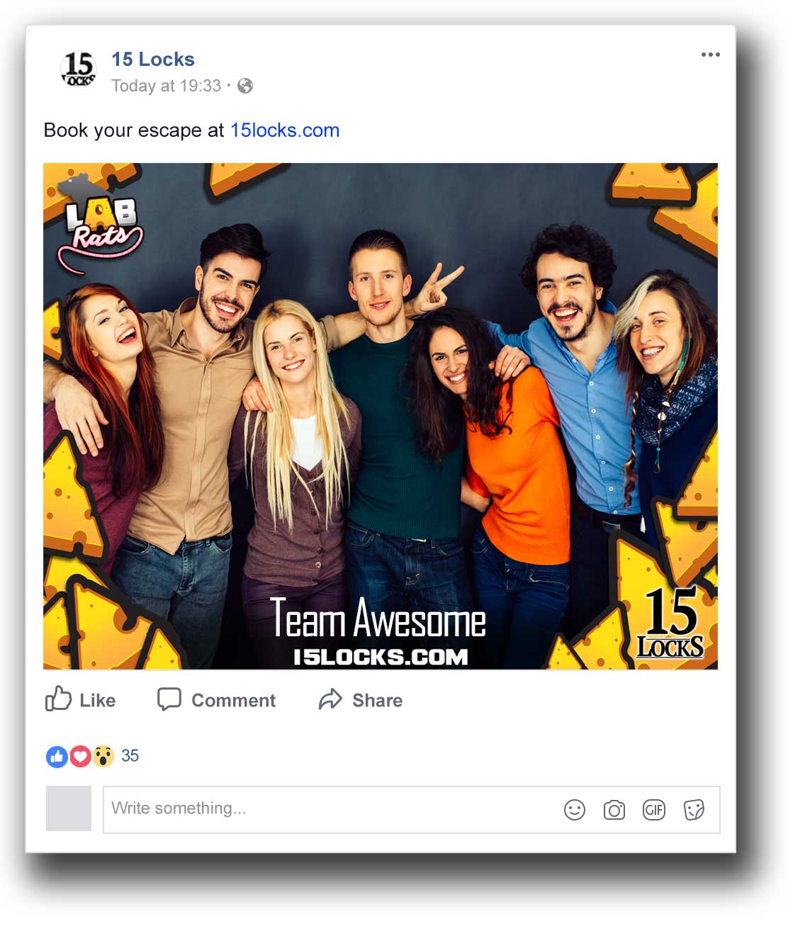 Buzzshot Escape Room Software uploads automatically to Facebook